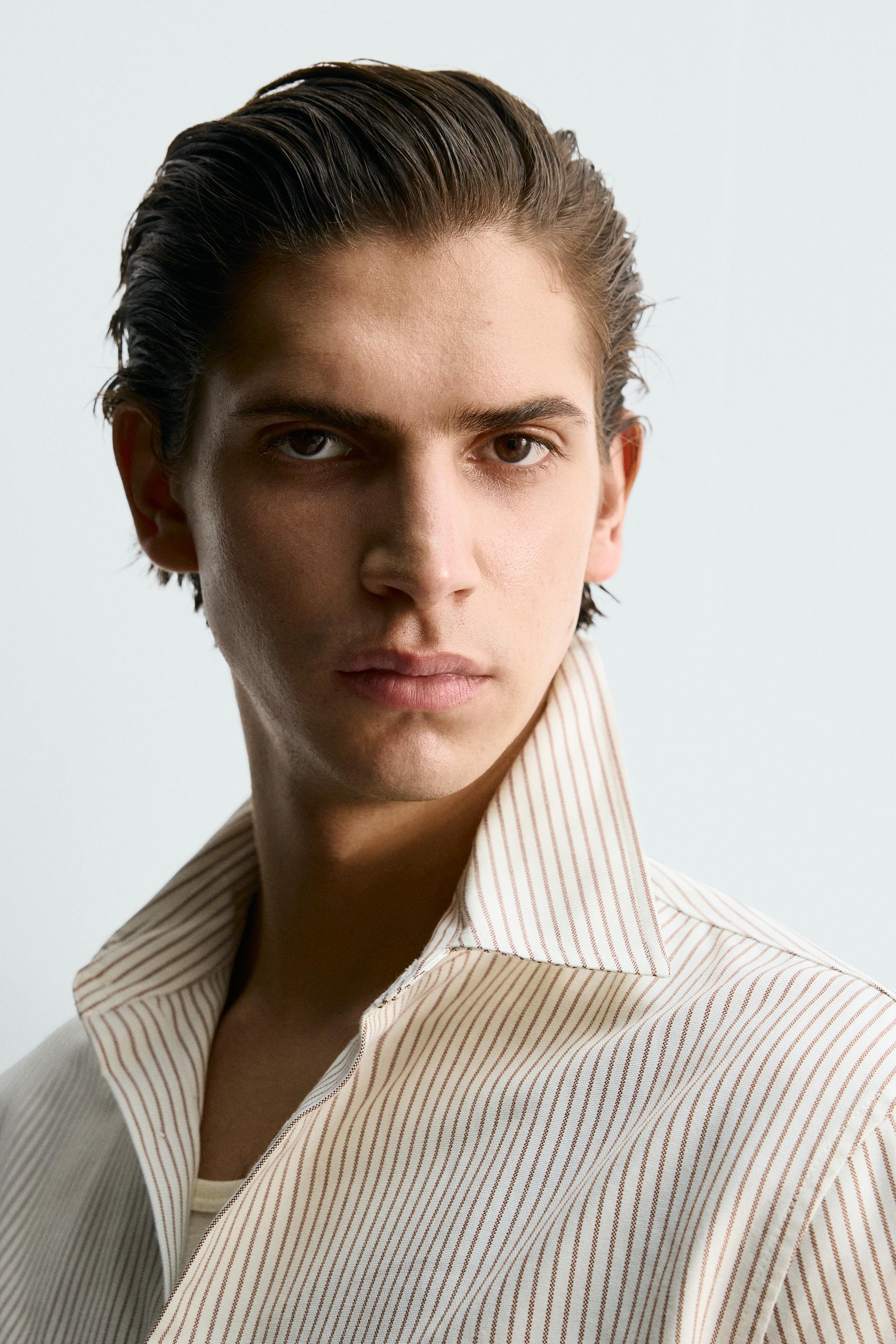 TEXTURED STRIPED OXFORD SHIRT